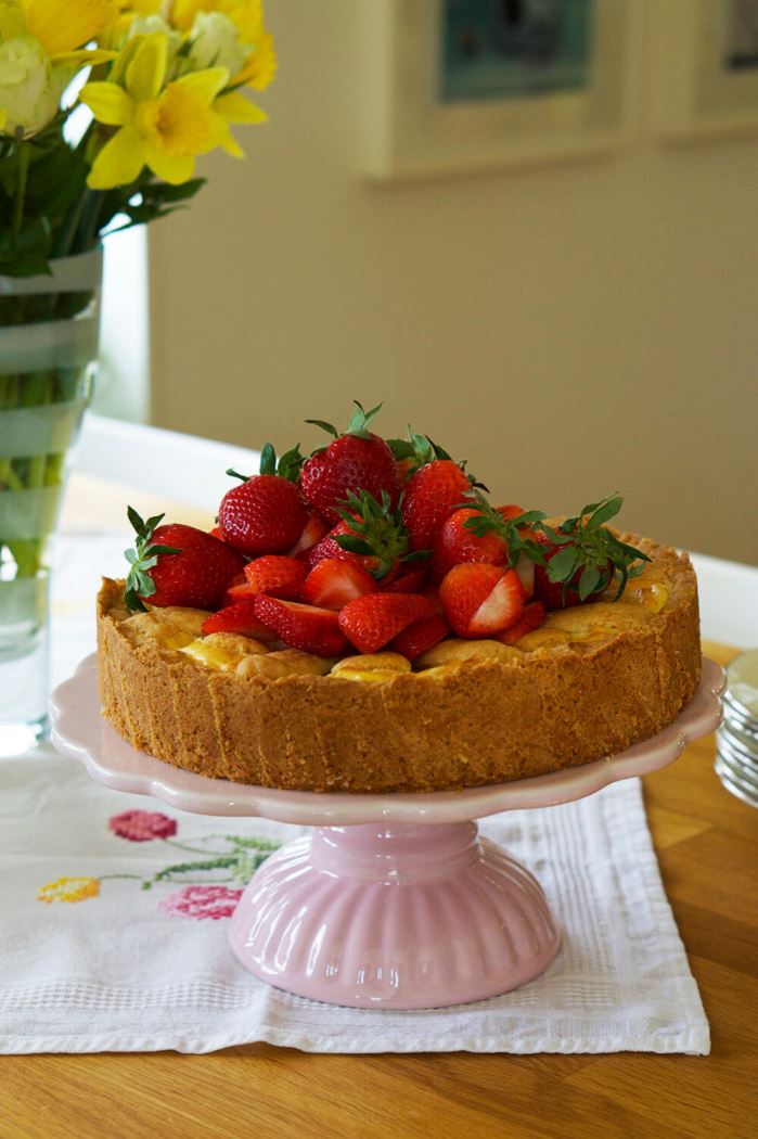 Tysk cheesecake med jordgubbar